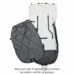 Sommerfußsack Rainy universal passend für alle Gurtsysteme für Kinderwagen, Buggy & Fahrradanhänger - Grau