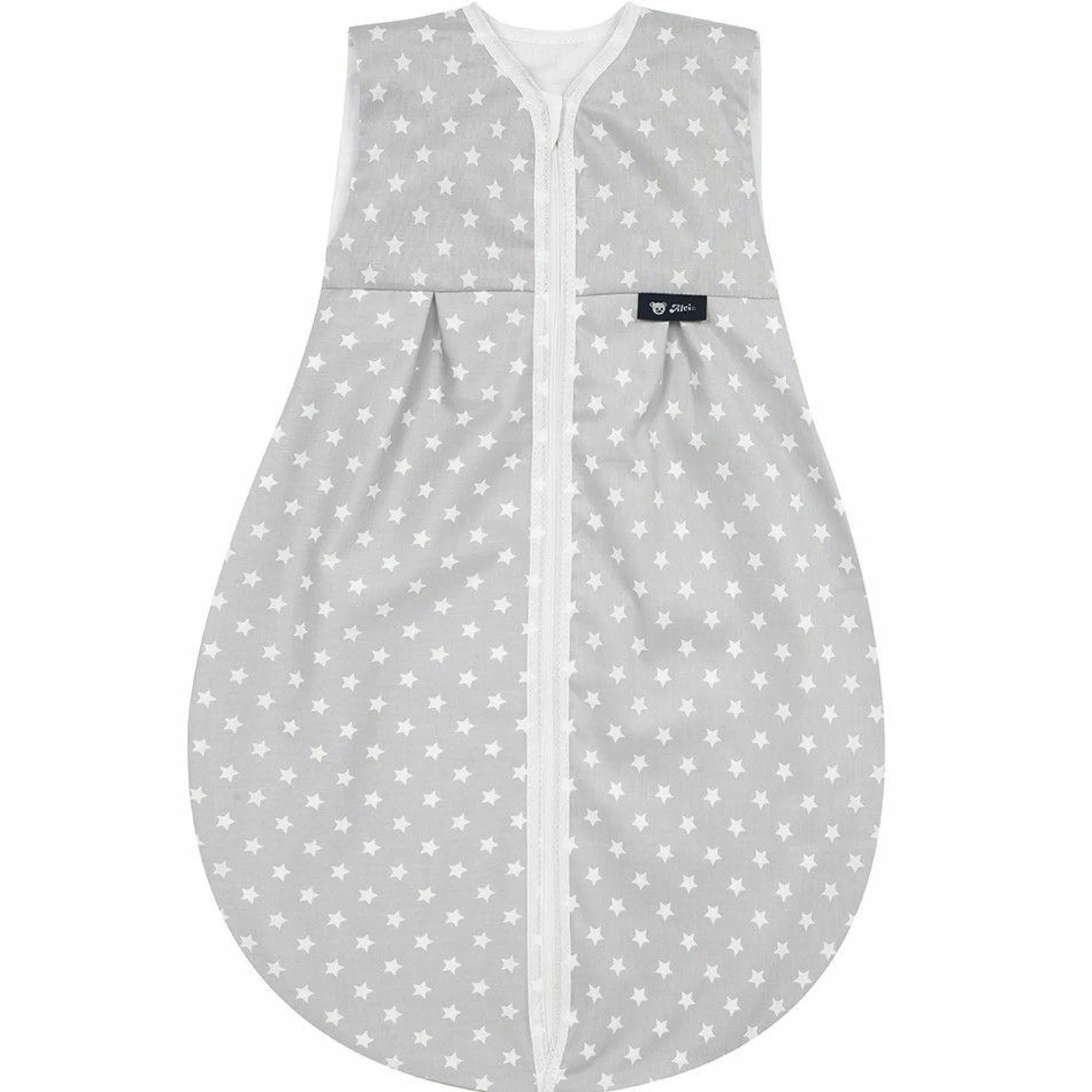Sommer-Kugelschlafsack Molton Light - Stars Silber - Gr. 70 cm