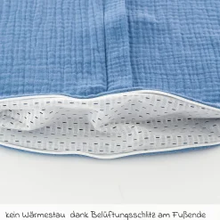 Sommerschlafsack Liebmich Musselin - Hellblau - Gr. 70