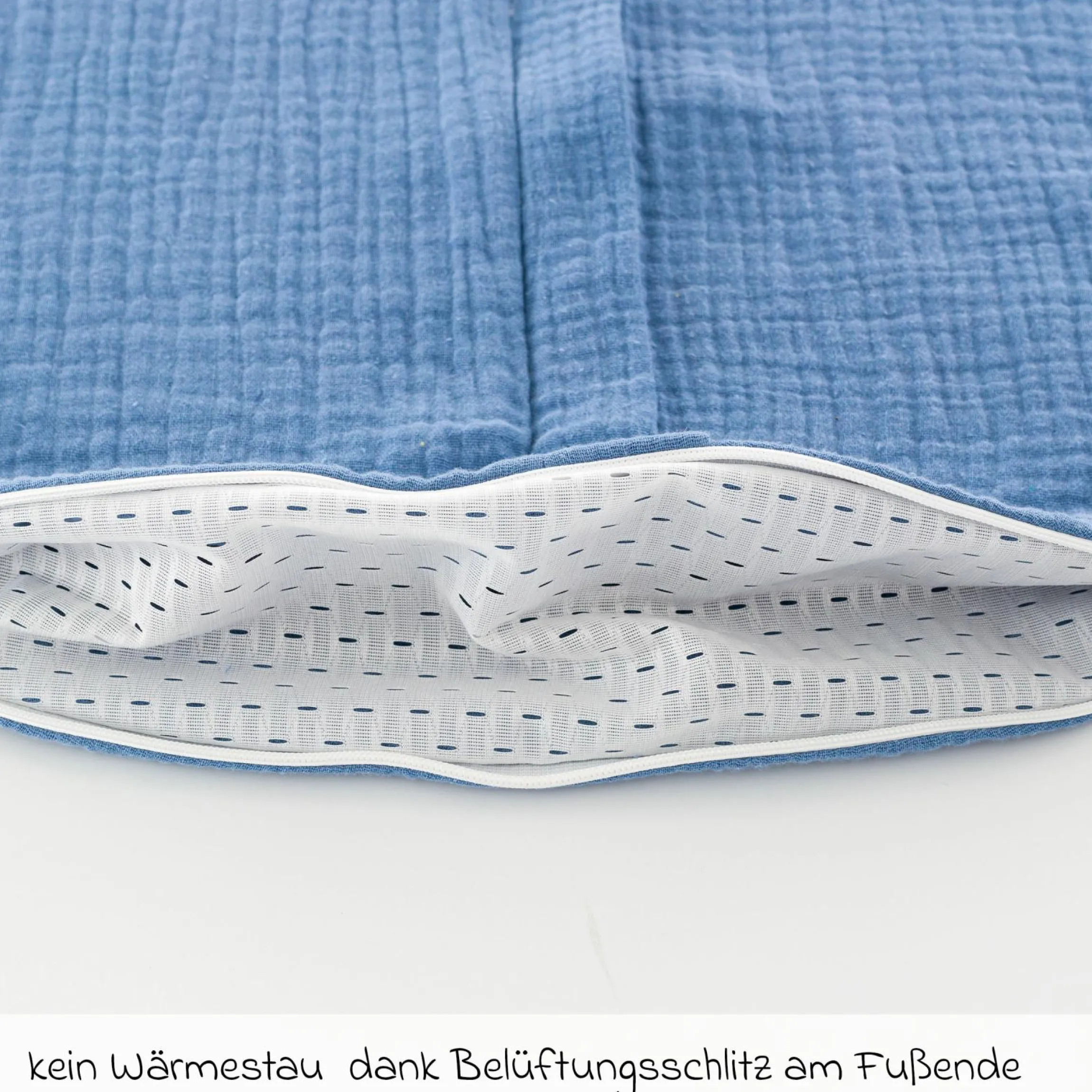 Sommerschlafsack Liebmich Musselin - Hellblau - Gr. 70