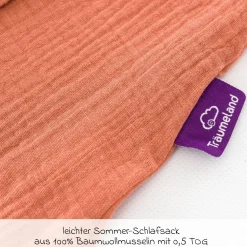 Sommerschlafsack Liebmich Musselin - Aprikose - Gr. 60