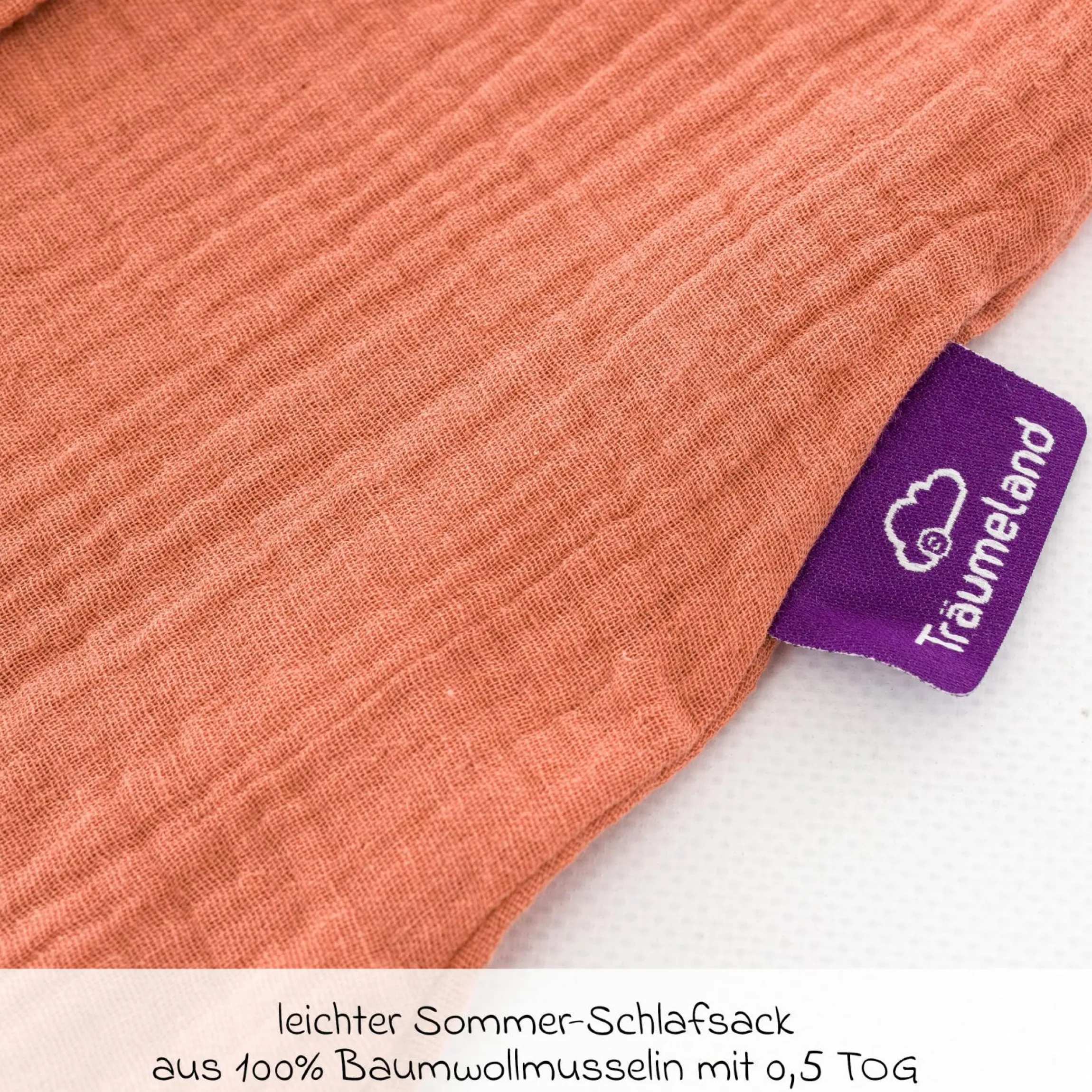 Sommerschlafsack Liebmich Musselin - Aprikose - Gr. 60