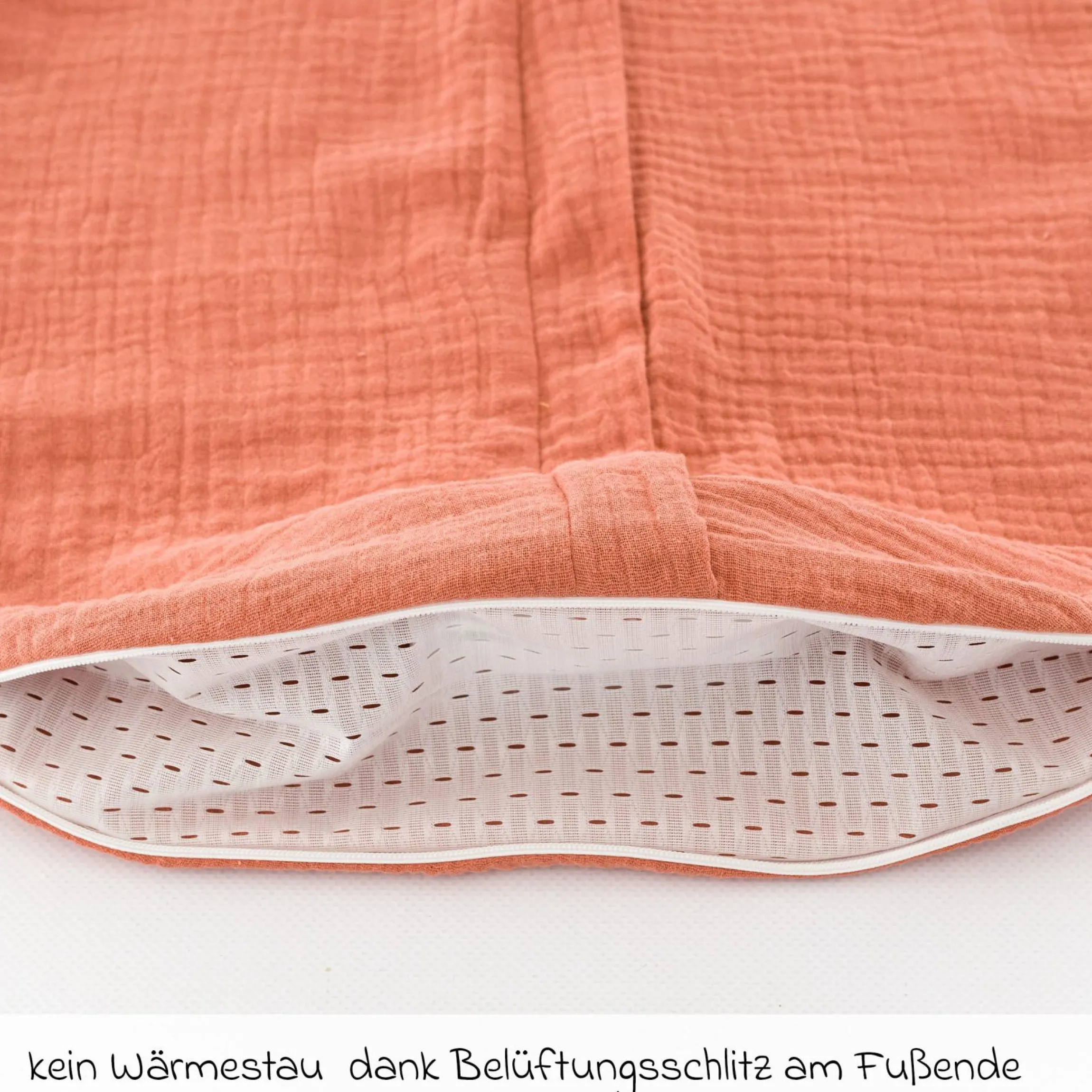 Sommerschlafsack Liebmich Musselin - Aprikose - Gr. 60