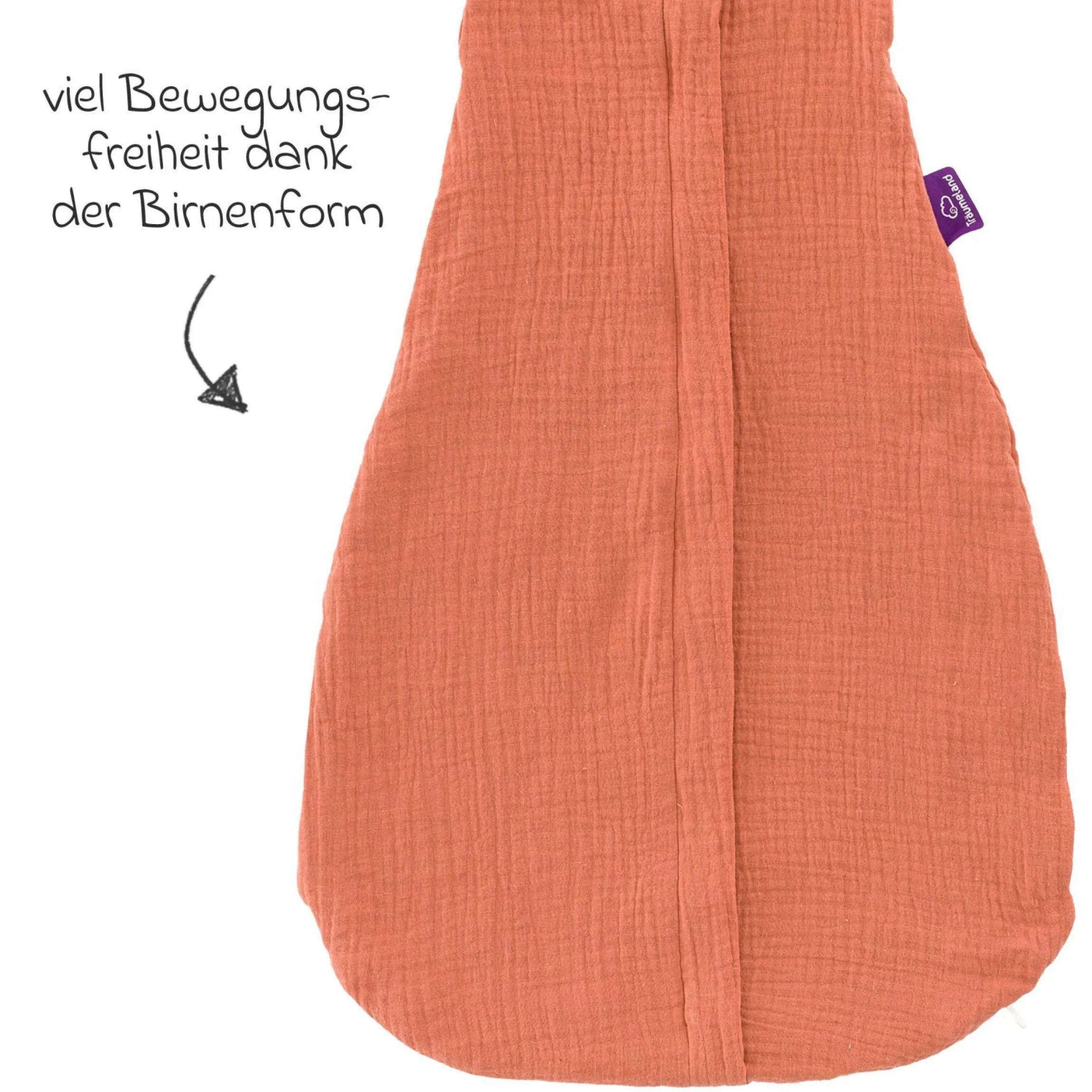 Sommerschlafsack Liebmich Musselin - Aprikose - Gr. 60