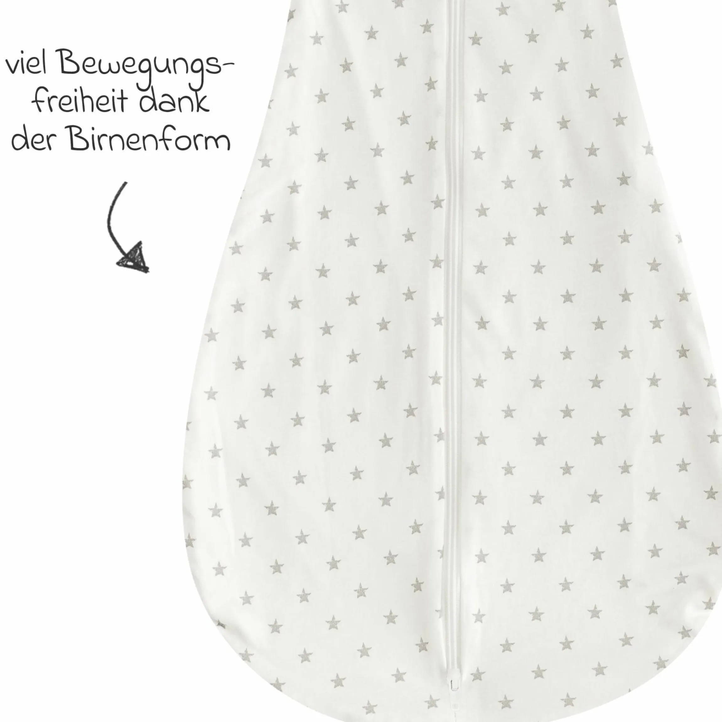 Sommerschlafsack Liebmich - Sternchen - Grau - Gr. 60