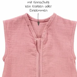 Sommer-Schlafsack mit Füßen Musselin / Sleep-Overall Light Mull + GRATIS Halstuch - Fox Glove - Gr. 70 cm