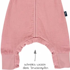 Sommer-Schlafsack mit Füßen Musselin / Sleep-Overall Light Mull + GRATIS Halstuch - Fox Glove - Gr. 70 cm