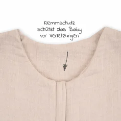 Sommerschlafsack mit Füßen / Jumper Musselin - Sand - Gr. 92