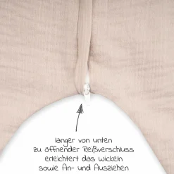 Sommerschlafsack mit Füßen / Jumper Musselin - Sand - Gr. 92