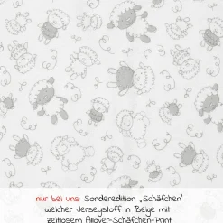 Sommer-Schlafsack mit Füßen / Sleep-Overall Light / Jumper + GRATIS Halstuch - Schäfchen Beige - Gr. 100 cm