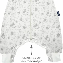 Sommer-Schlafsack mit Füßen / Sleep-Overall Light / Jumper + GRATIS Halstuch - Schäfchen Beige - Gr. 100 cm