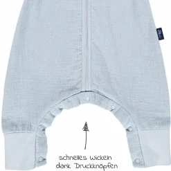 Sommer-Schlafsack mit Füßen Musselin / Sleep-Overall Light Mull + GRATIS Halstuch - Sky Way - Gr. 70 cm