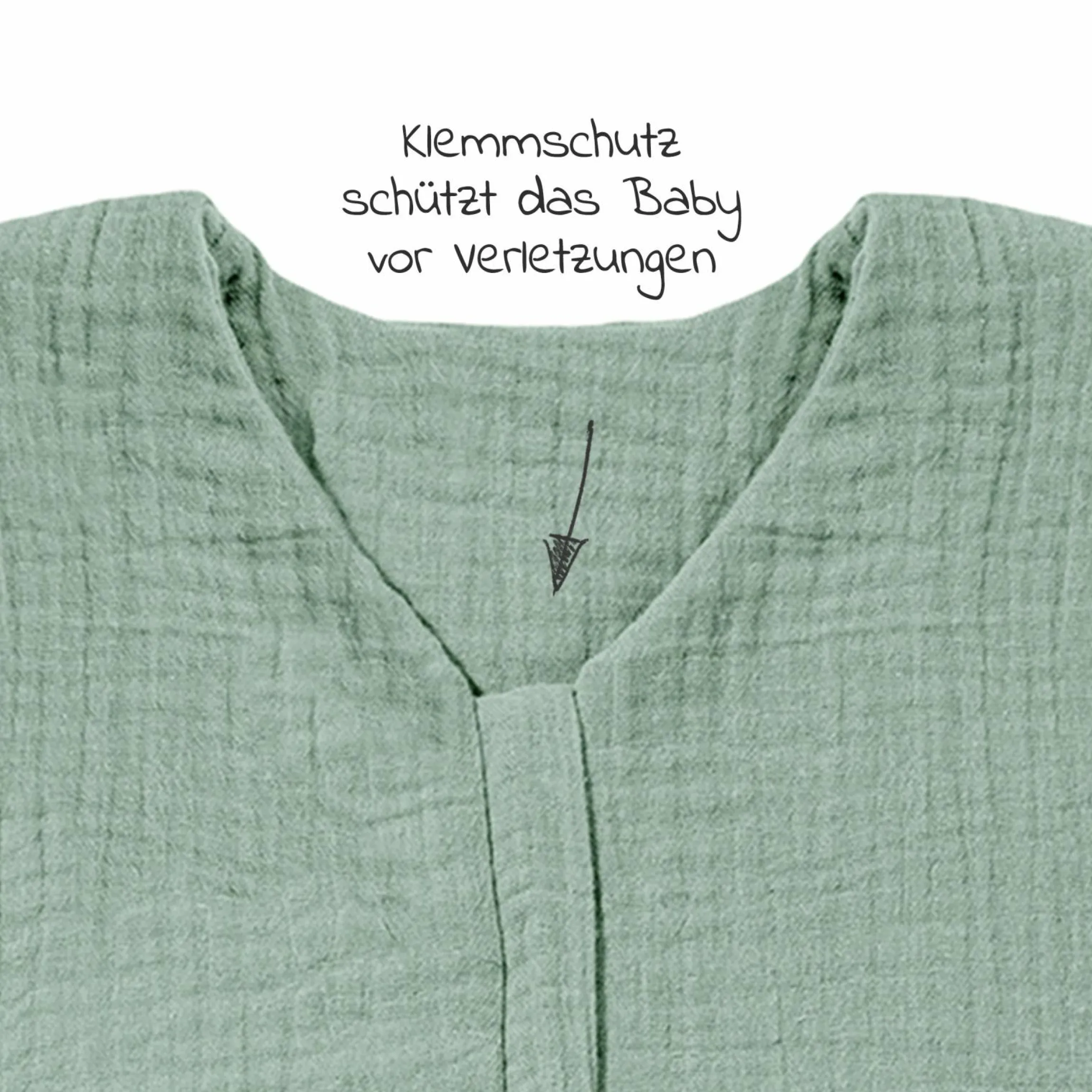 Sommerschlafsack Musselin - Grün - Gr. 50