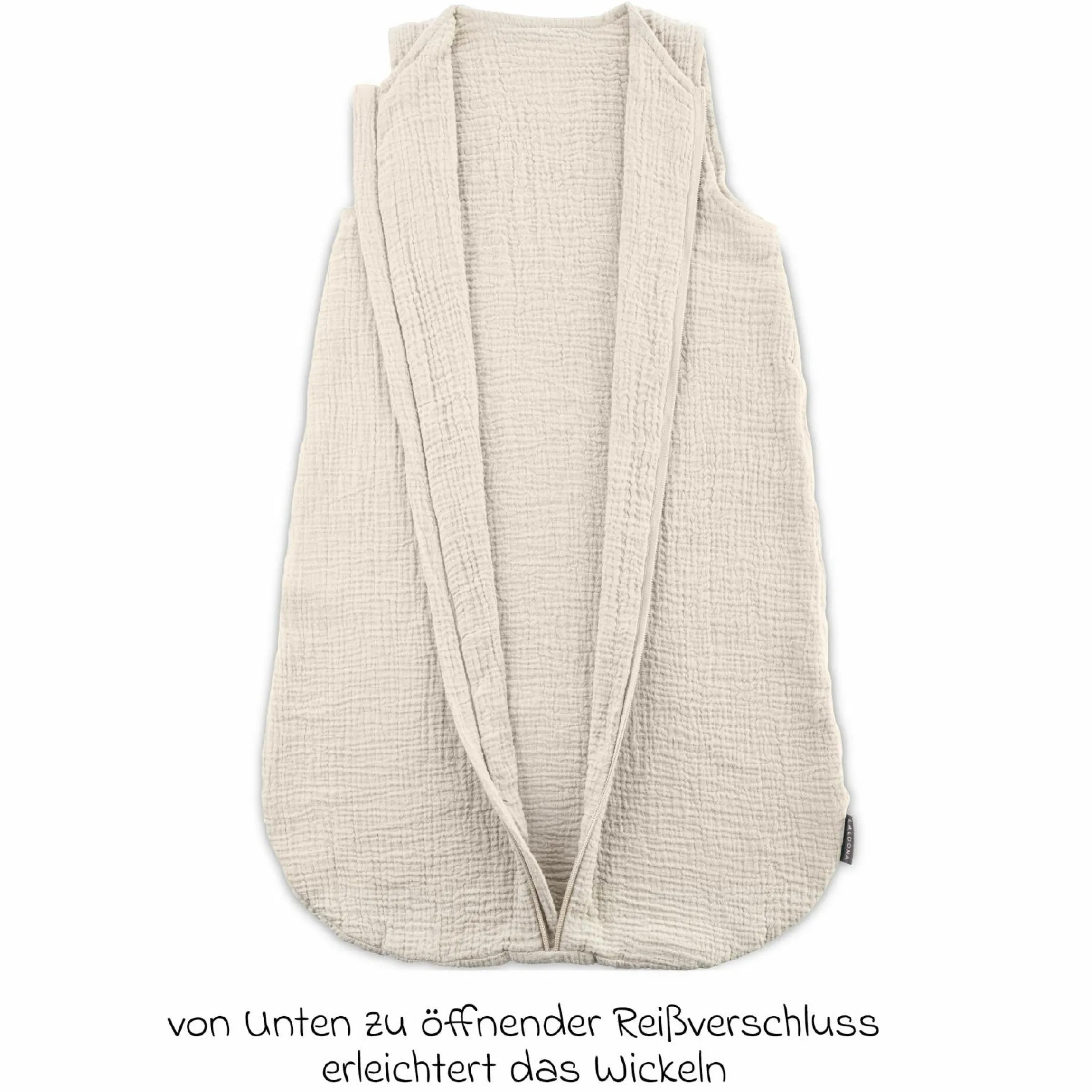 Sommer-Schlafsack Musselin / Mull - Beige - Gr. 60 cm