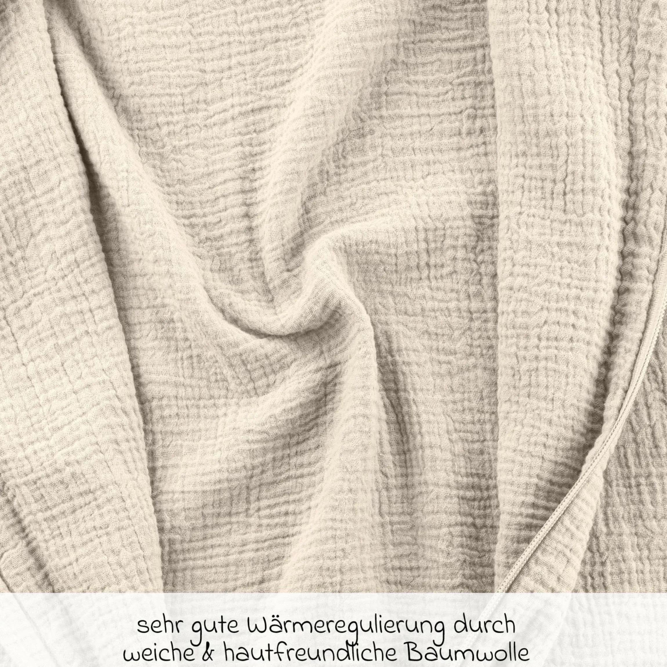 Sommer-Schlafsack Musselin / Mull - Beige - Gr. 60 cm