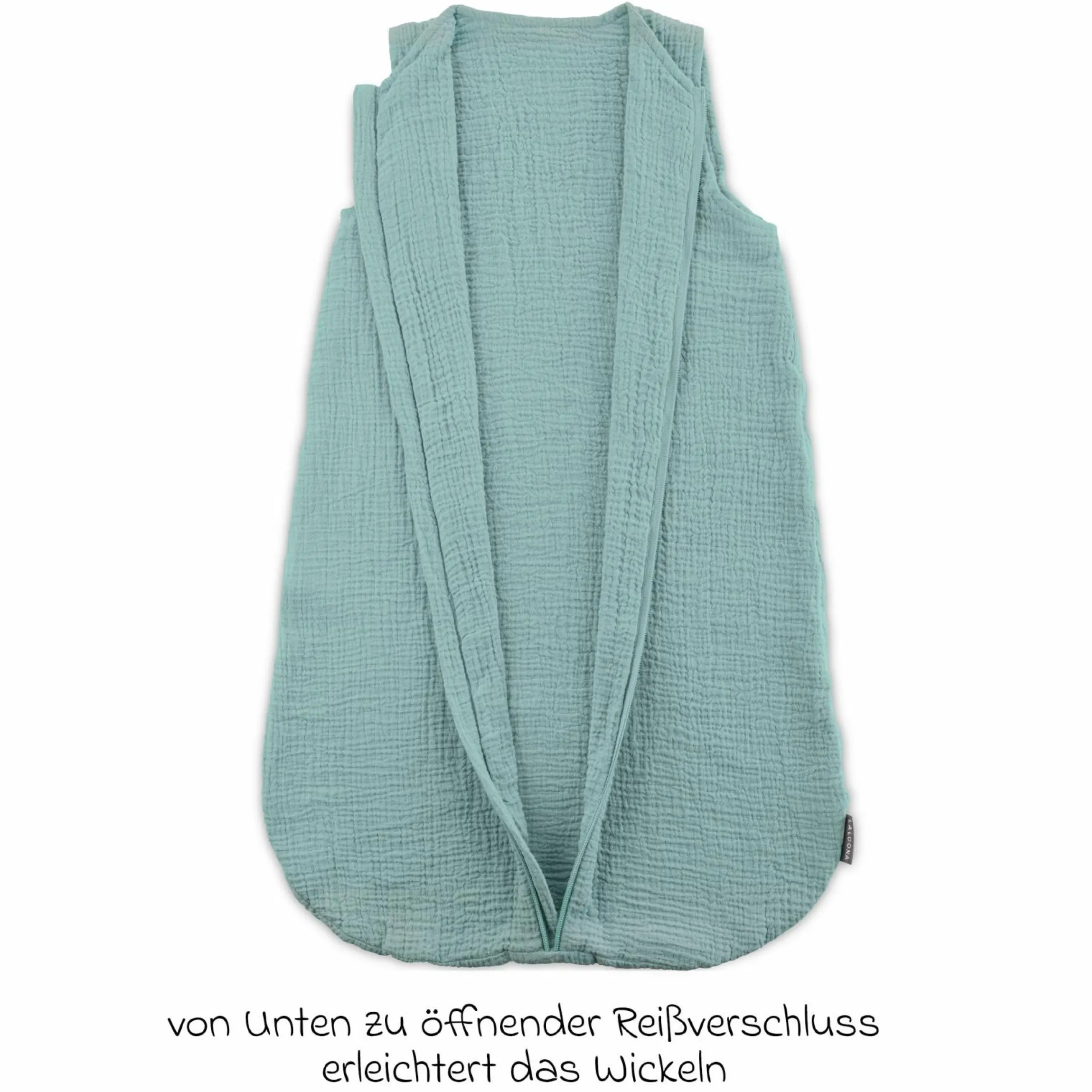 Sommer-Schlafsack Musselin / Mull - Mint - Gr. 60 cm