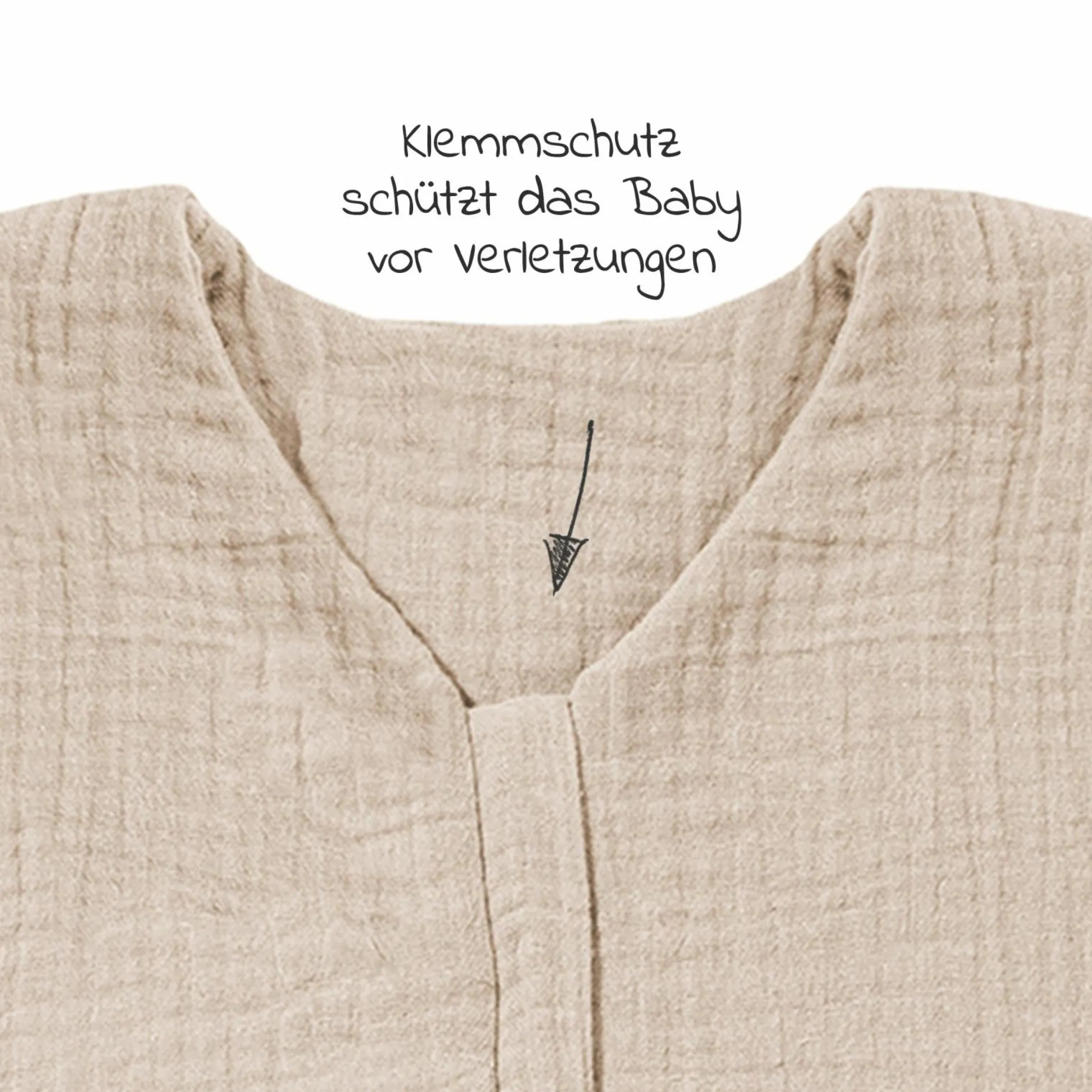 Sommerschlafsack Musselin - Sand - Gr. 50