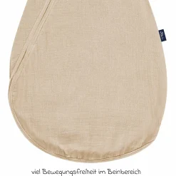 Sommer-Schlafsack Sommertraum Light Mull - GRATIS Halstuch / Bandana-Lätzchen - Sand-Beige - Gr. 60 cm