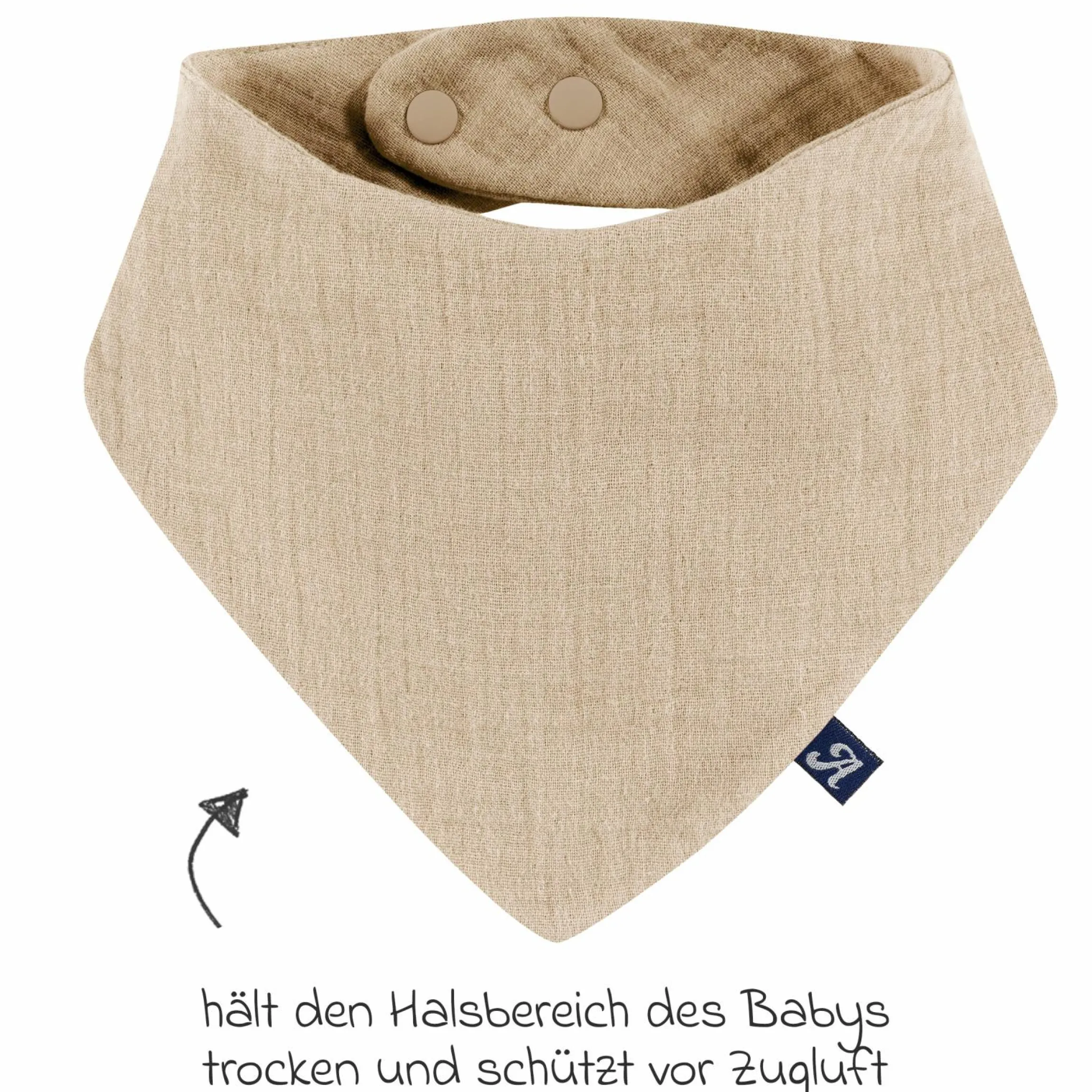 Sommer-Schlafsack Sommertraum Light Mull - GRATIS Halstuch / Bandana-Lätzchen - Sand-Beige - Gr. 60 cm