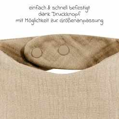 Sommer-Schlafsack Sommertraum Light Mull - GRATIS Halstuch / Bandana-Lätzchen - Sand-Beige - Gr. 60 cm