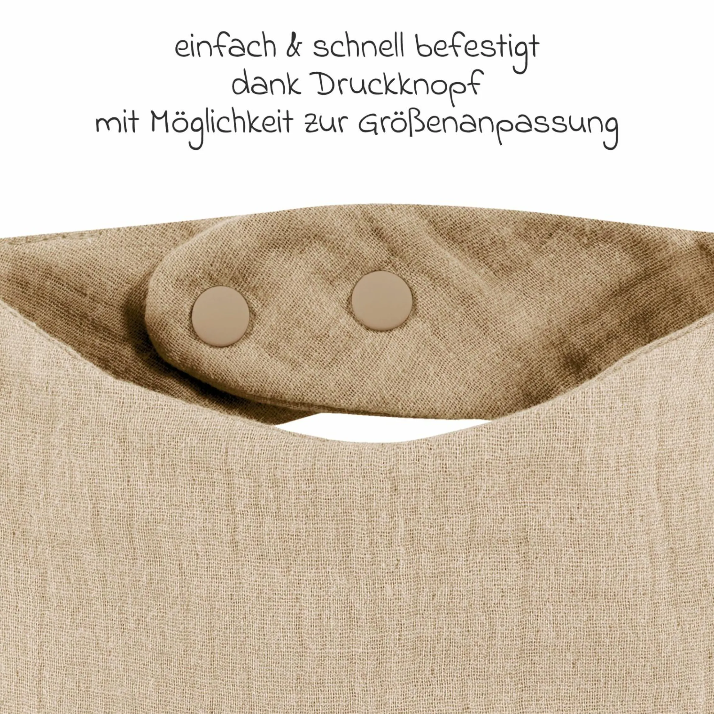 Sommer-Schlafsack Sommertraum Light Mull - GRATIS Halstuch / Bandana-Lätzchen - Sand-Beige - Gr. 60 cm