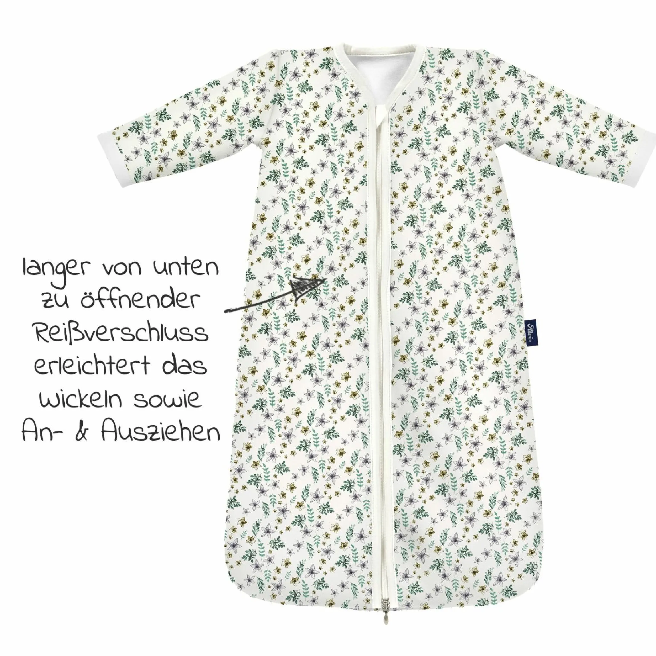 Sommer-Schlafsack Tracksuit aus Bio-Baumwolle - Petit Fleurs - Gr. 70