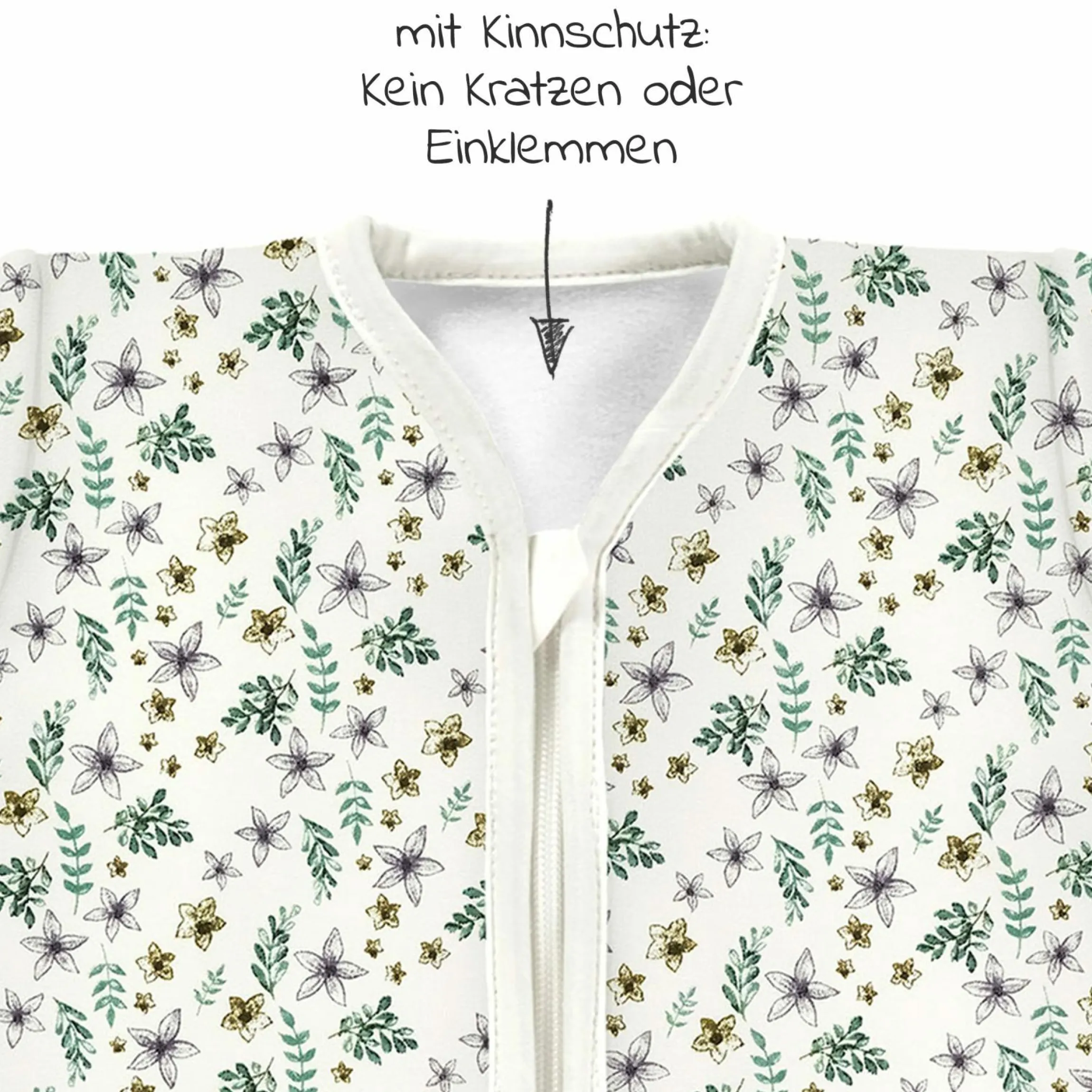 Sommer-Schlafsack Tracksuit aus Bio-Baumwolle - Petit Fleurs - Gr. 70