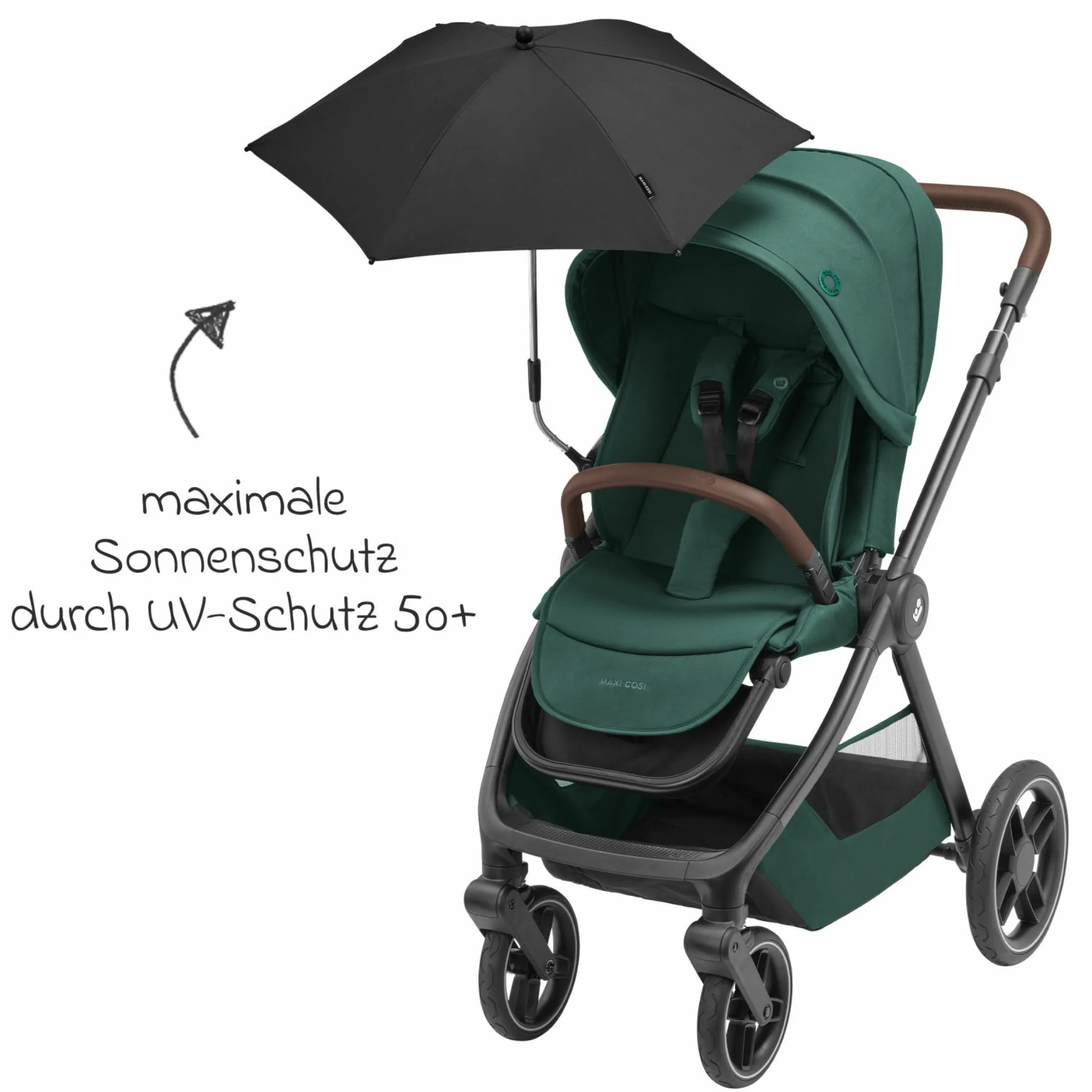 Sonnenschirm für Maxi-Cosi Kinderwagen - Black - Kollektion 2025