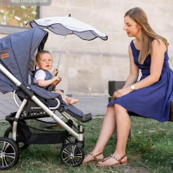 Sonnenschirm mit UV 50+ für Oval- und Rundrohrgestelle - Grau - Kollektion 2024