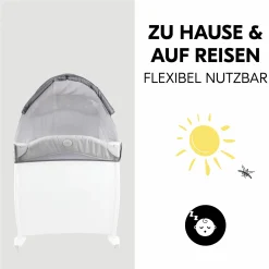 Sonnenschutz, Abdunklung & Moskitonetz für Reisebetten - 3in1 Travel Bed Canopy - Grey