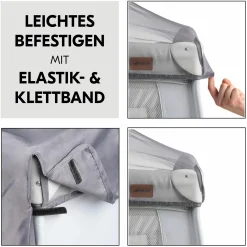 Sonnenschutz, Abdunklung & Moskitonetz für Reisebetten - 3in1 Travel Bed Canopy - Grey