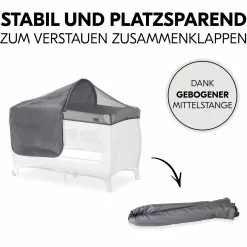 Sonnenschutz, Abdunklung & Moskitonetz für Reisebetten - 3in1 Travel Bed Canopy - Grey