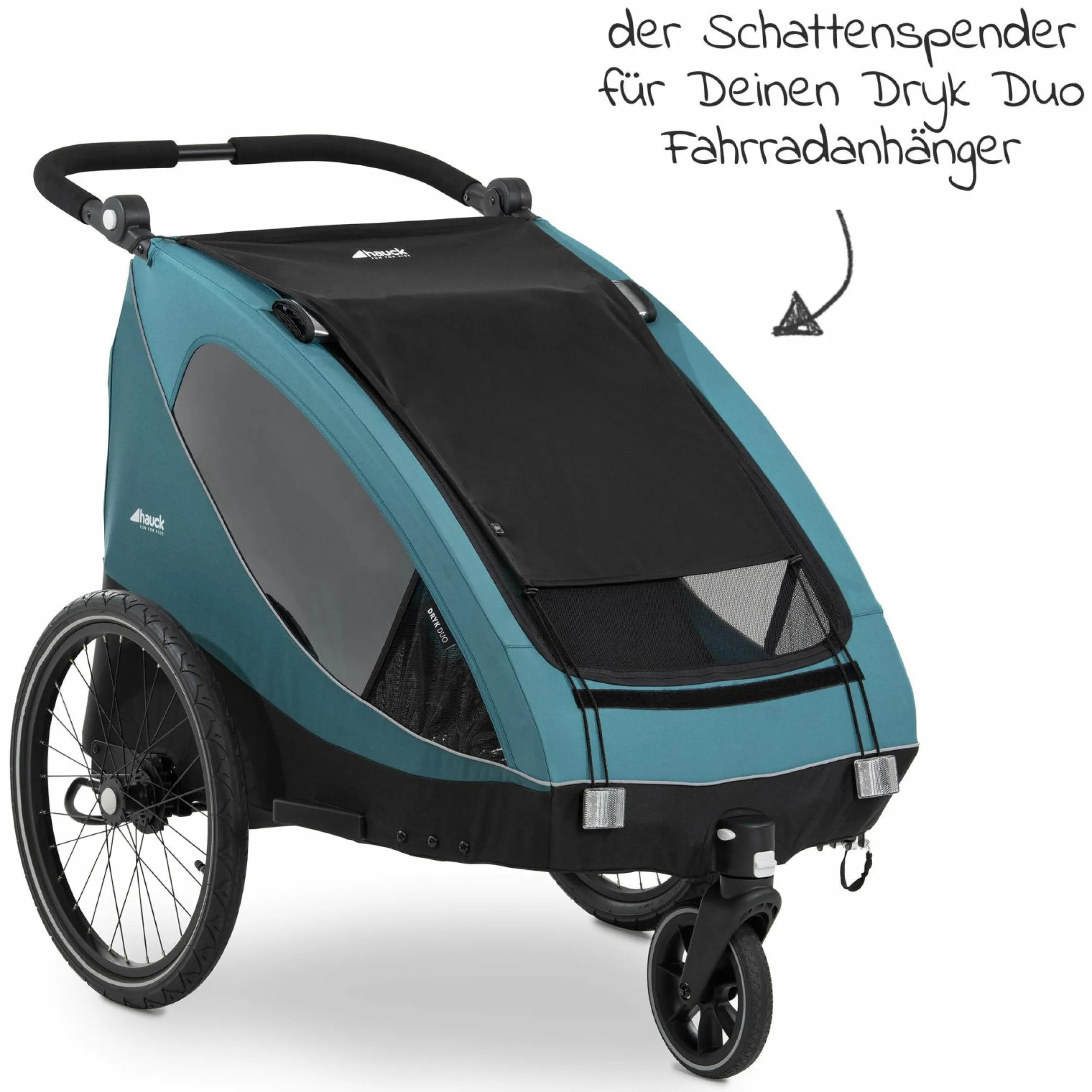 Sonnenschutz für Fahrradanhänger Dryk Duo - Schwarz