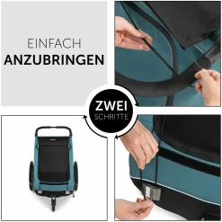 Sonnenschutz für Fahrradanhänger Dryk Duo - Schwarz