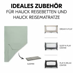 Spannbettlaken für Reisebetten & Matratzen mit 60 x 120 cm - Sage