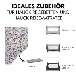 Spannbettlaken für Reisebetten & Matratzen mit 60 x 120 cm - Floral Beige