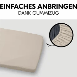 Spannbettlaken für Reisebetten & Matratzen mit 60 x 120 cm - Beige