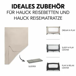 Spannbettlaken für Reisebetten & Matratzen mit 60 x 120 cm - Beige