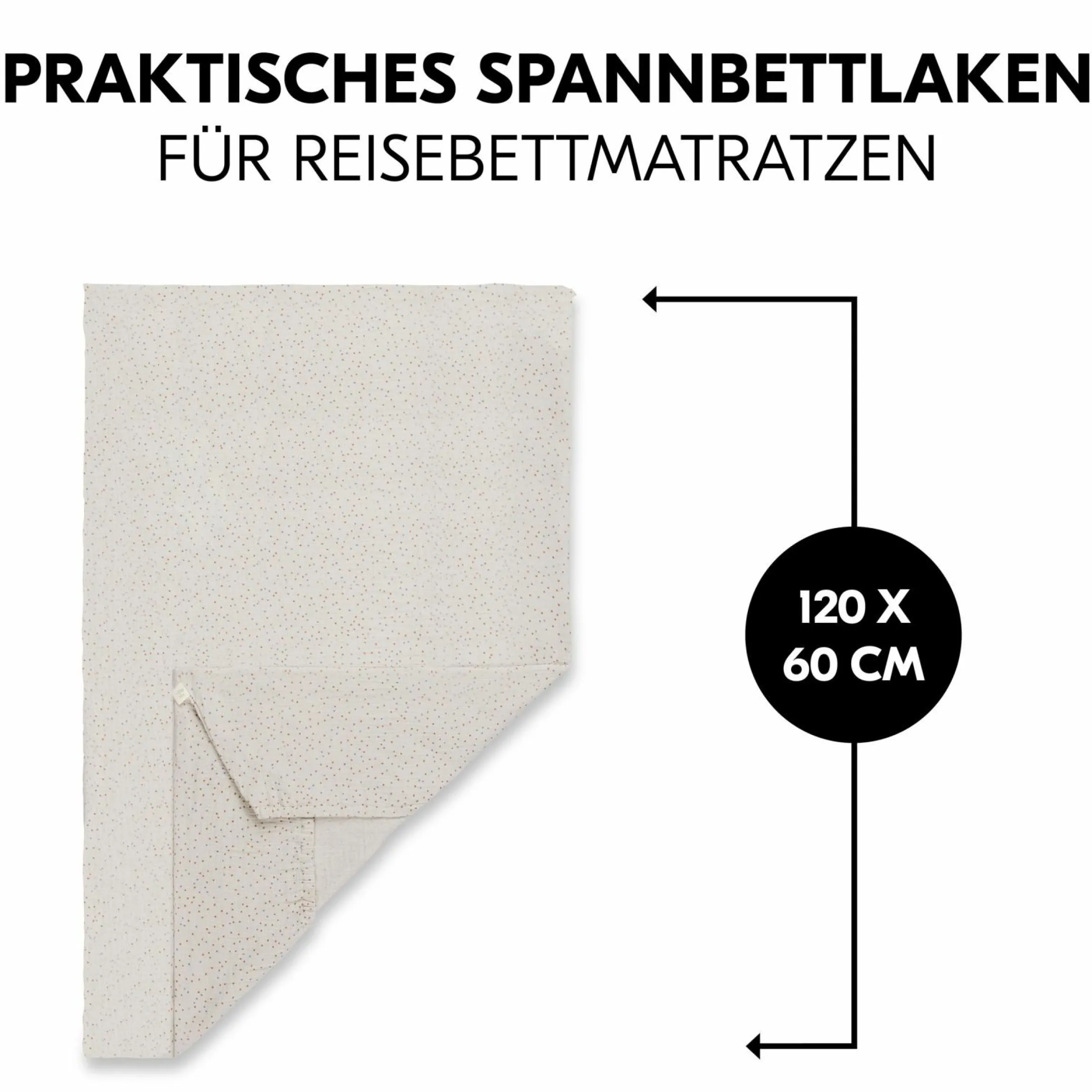Spannbettlaken für Reisebetten & Matratzen mit 60 x 120 cm - Beige Dots