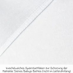 Spannbetttuch aus Jersey Organic Cotton für Kinderbettumbausatz Matratzen - Weiß - Kollektion 2024