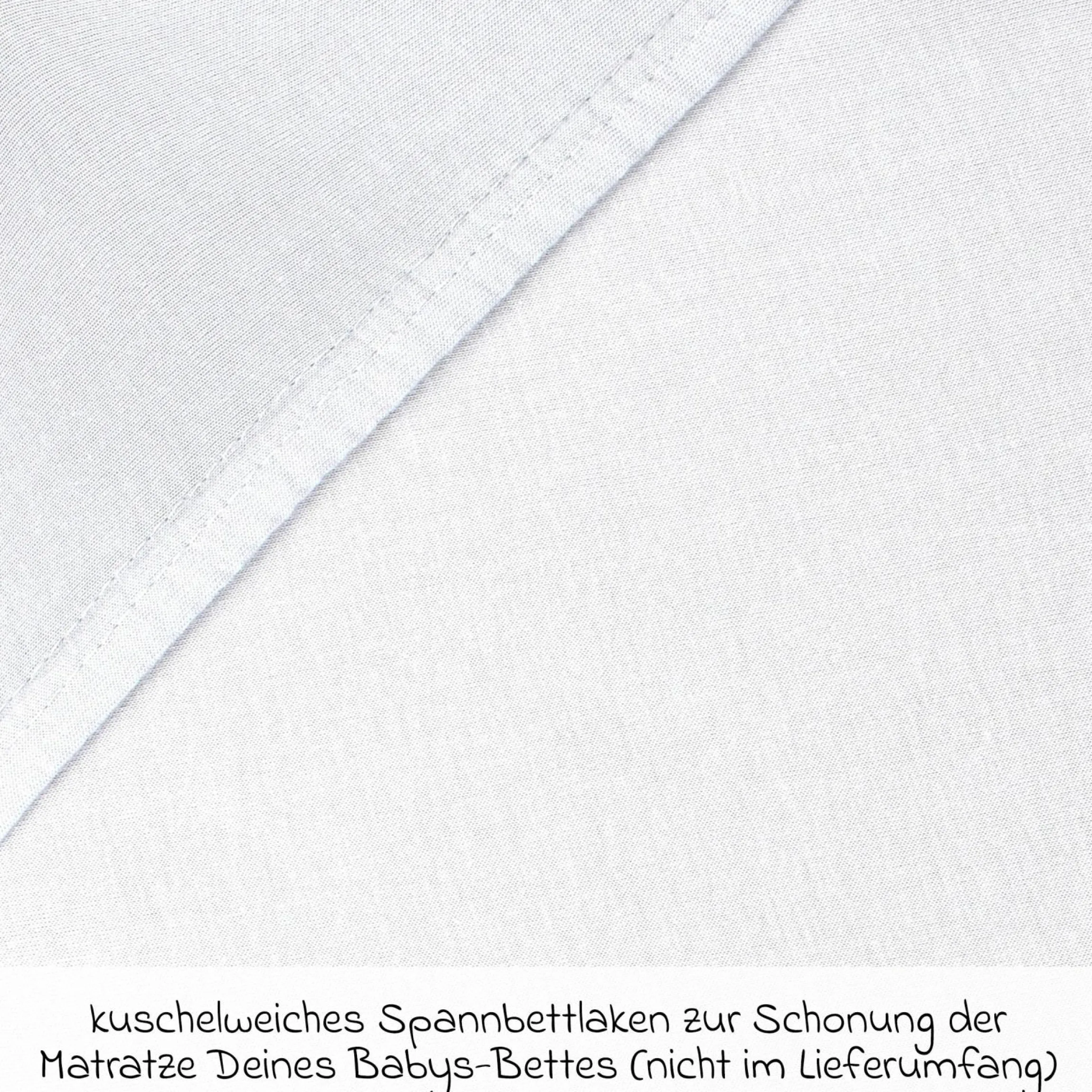 Spannbetttuch aus Jersey mit Membran für Kinderbettumbausatz Matratzen - Weiß - Kollektion 2024