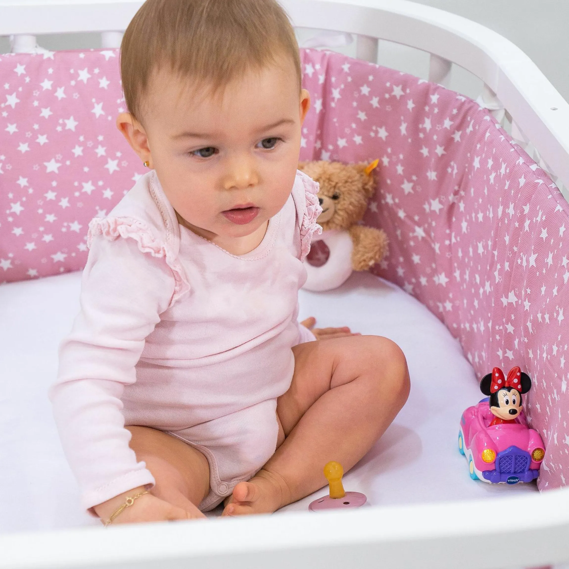 Spannbetttuch aus Jersey mit Membran für Kinderbettumbausatz Matratzen - Weiß - Kollektion 2024