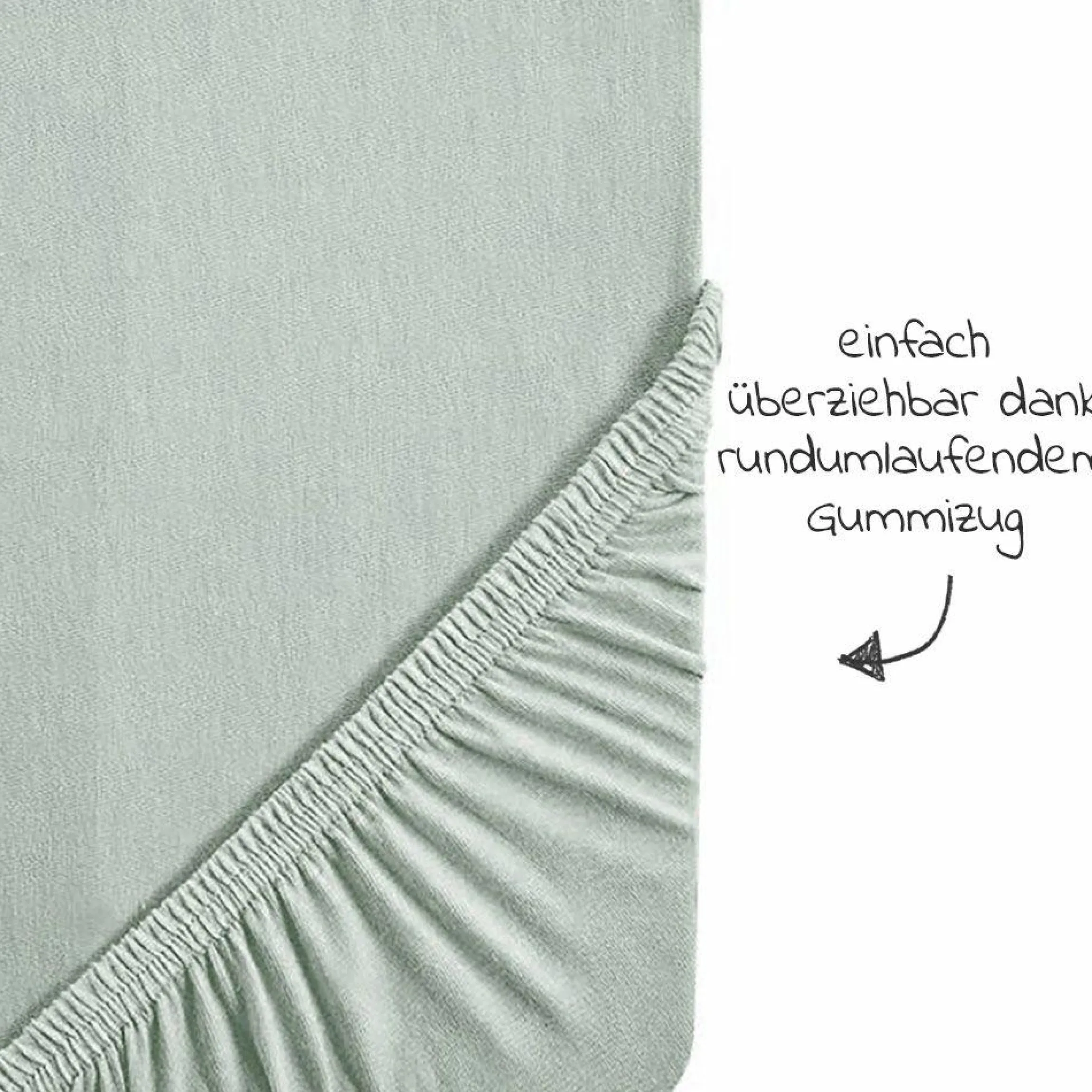 Spannbetttuch aus Organic Baumwolle 60 x 120 cm / 70 x 140 cm - Lil Planet - Frosty Green