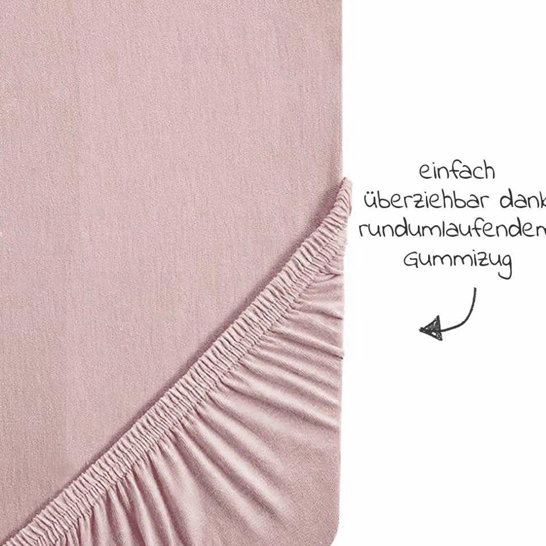 Spannbetttuch aus Organic Baumwolle 60 x 120 cm / 70 x 140 cm - Lil Planet - Rosa Mauve