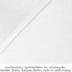 Spannbetttuch Deluxe aus Jersey für Beistellbett Original 43 x 81 cm - Weiß - Kollektion 2024