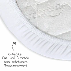 Spannbetttuch Deluxe aus Jersey für Beistellbett Original 43 x 81 cm - Weiß - Kollektion 2024