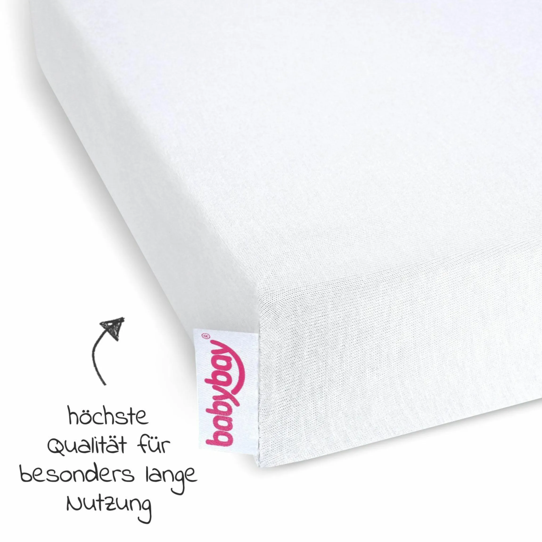 Spannbetttuch Deluxe aus Jersey für Beistellbett Original 43 x 81 cm - Weiß - Kollektion 2024