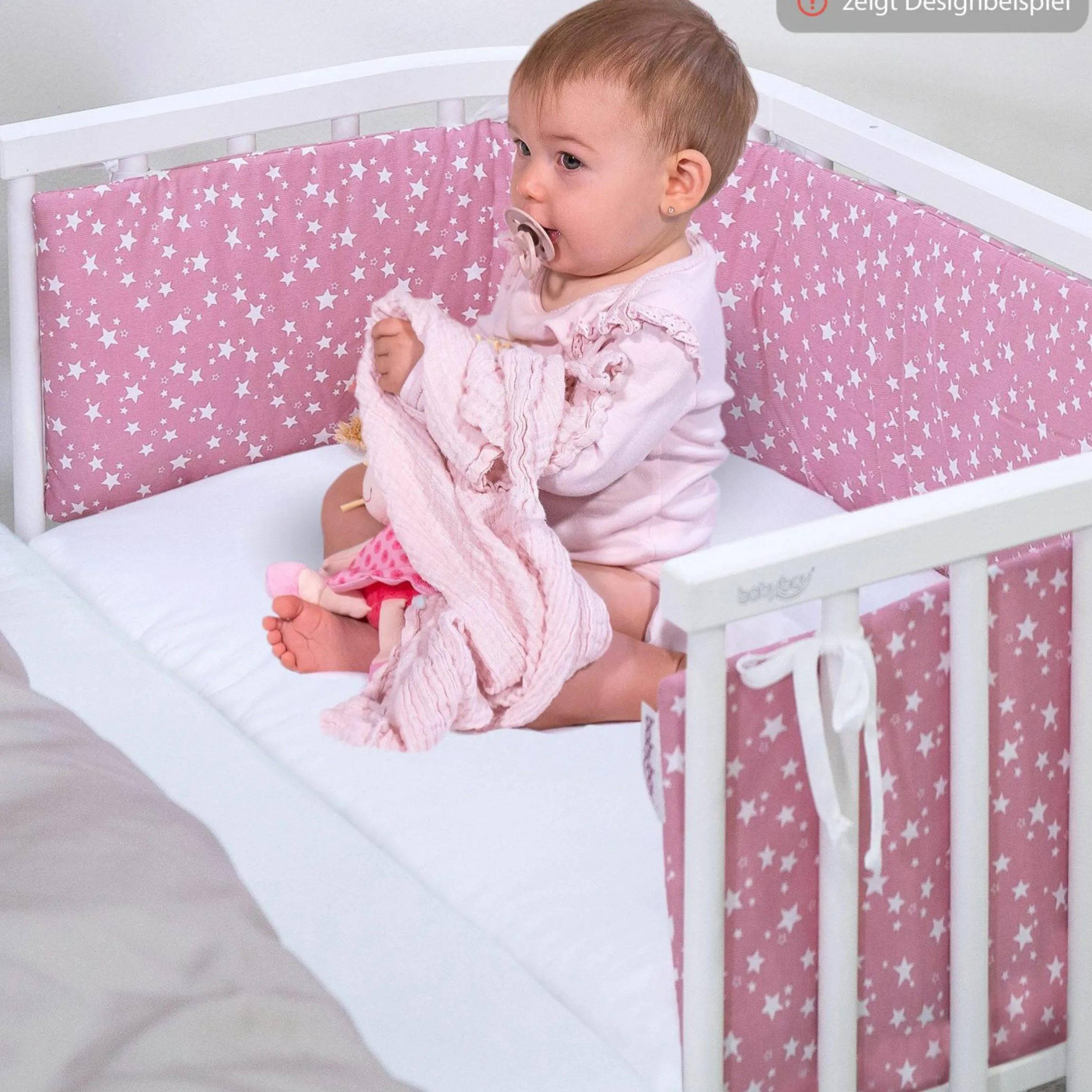 Spannbetttuch Deluxe aus Jersey für Beistellbett Original 43 x 81 cm - Weiß - Kollektion 2024