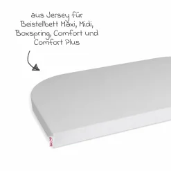 Spannbetttuch Deluxe aus Jersey für Beistellbett Maxi, Midi, Boxspring, Comfort, Comfort Plus 89 x 50 cm - Zartgrau - Kollektion 2024