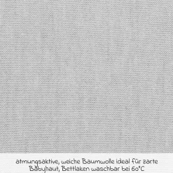 Spannbetttuch Deluxe aus Jersey für Beistellbett Maxi, Midi, Boxspring, Comfort, Comfort Plus 89 x 50 cm - Zartgrau - Kollektion 2024
